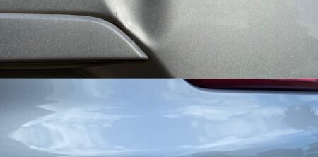 Paintless Dent Removal on Grey SUV