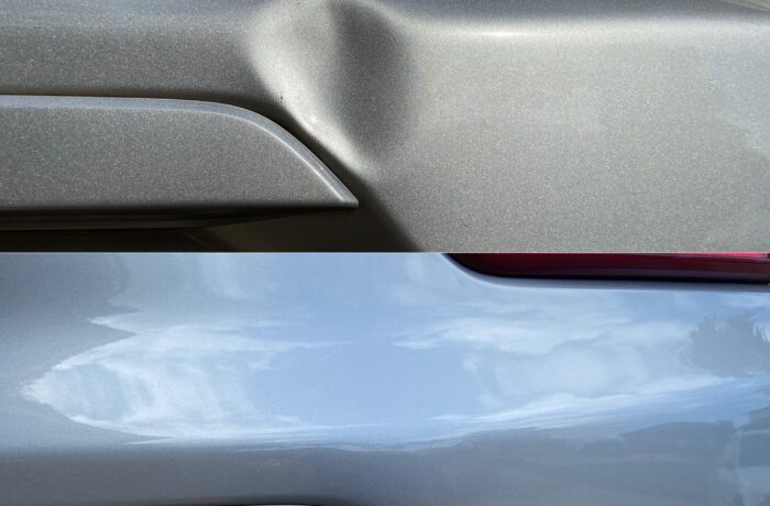 Paintless Dent Removal on Grey SUV
