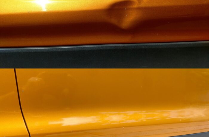 Paintless Dent Repair Above Skirt on Luxury Vehicle
