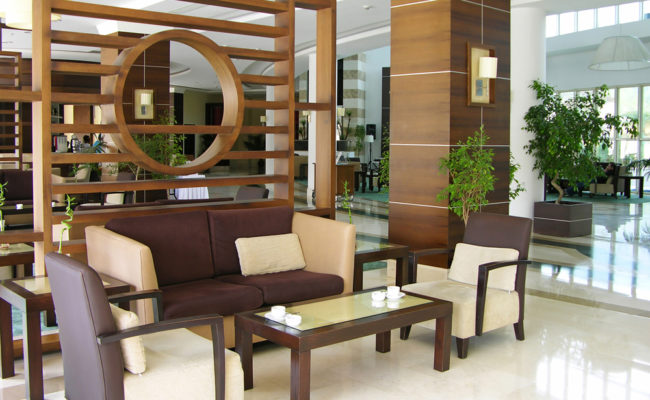 Modern hotel lobby